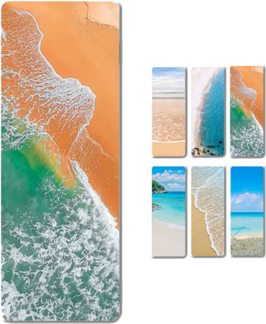 1.5mm 천연고무 요가매트 초박형 휴대용 미끄럼방지 운동매트 필라테스 요가 전용, 1개, 웨이브 하모니