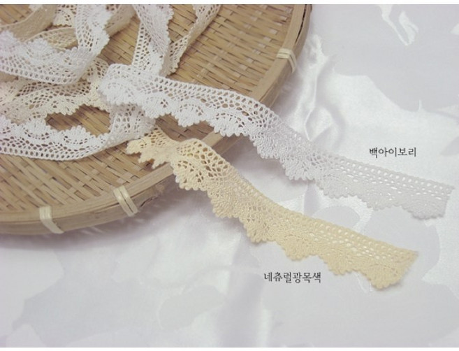 릴리패브릭 수입토션레이스]베리-2color, 네츄럴광목, 1개