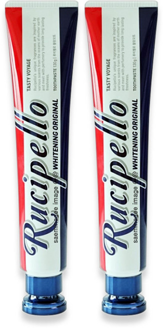 루치벨로 블랑꼬뜨 화이트닝 오리지널 미백치약 착색 억제 미백 케어 하얗게 빛나는 치아, 130g, 2개