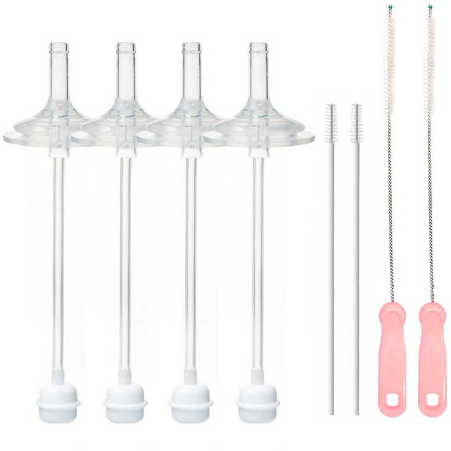 하이비 더블하트 그로미미 유피스 호환 2단계 추달린 교체용 빨대리필 세트 + 빨대브러시1P(컬러랜덤), 2세트