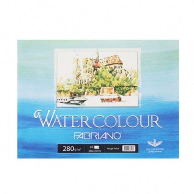 삼원 워터칼라 파브리아노 접착제본 수채화 스케치북 280g 황목(4절/5절/8절), 8절 280g 20매 워터칼라 스케치북