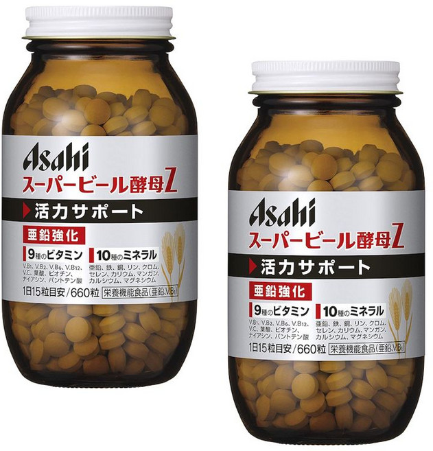 아사히 에비오스 슈퍼 맥주효모Z 660정X2병 88일분, 660정, 2개