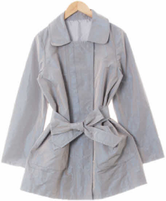 1310 닥스 오팔그레이 라운드카라광택트렌치코트 [85-100]