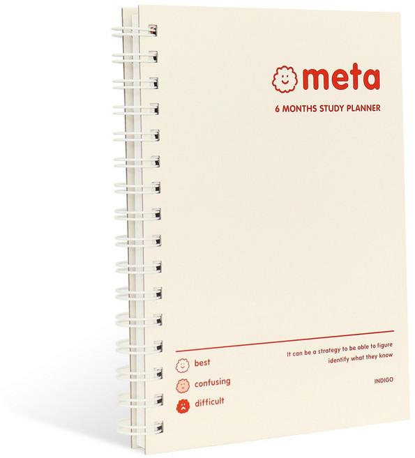 인디고 혼자공부 메타 스터디 6개월용 플래너, 아이보리, 1개