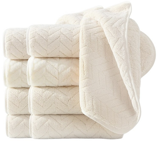 Ahomeone 호텔 수건 코랄플리스 고흡수력 세면타월 먼지없는수건 100g, 베이지, 10개