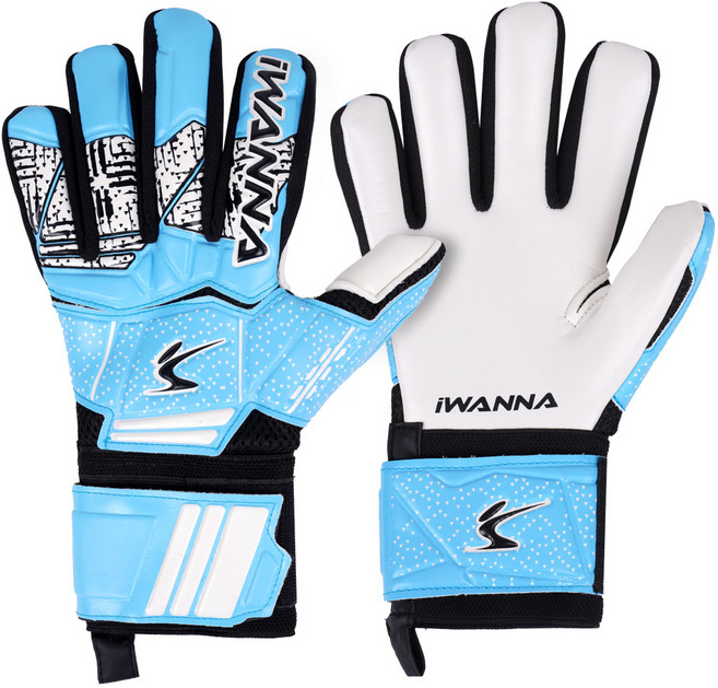 아이워너 손가락 꺾임방지 보호 골키퍼 장갑 양손착용, 블루, 1세트