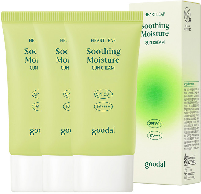 [NEW] 구달 맑은 어성초 진정 수분 선크림 50ml 26AD SPF50+/PA++++, 3개