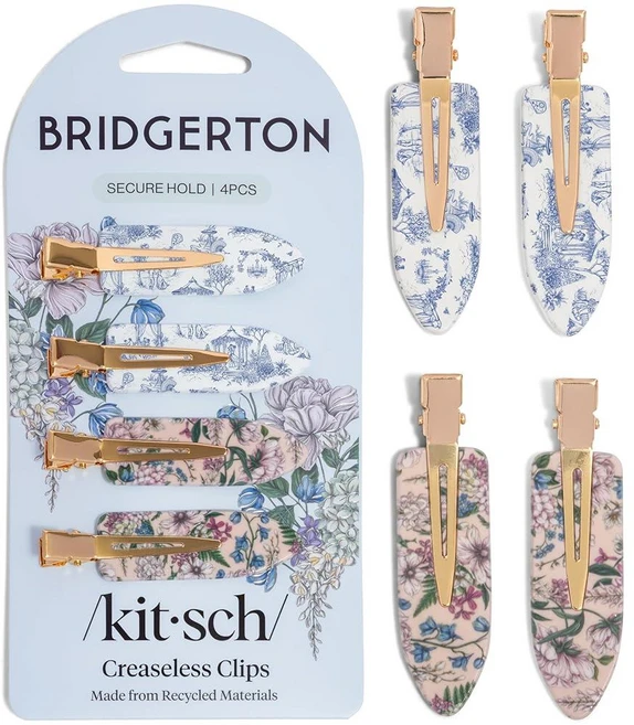 Bridgerton x Kitsch 여성용 주름 없는 헤어 클립 - 주름 없음 스타일링 앞머리 메이크업 적용용 페이스 워시용 구부러짐 없는 헤어 클립 | 재활용 아크릴 - 쿠팡