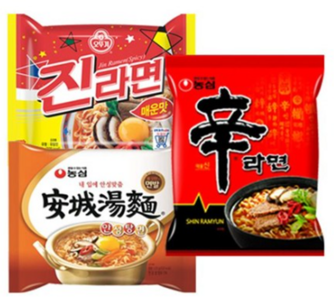 신라면5입+안성탕면5입+진라면5입, 1세트