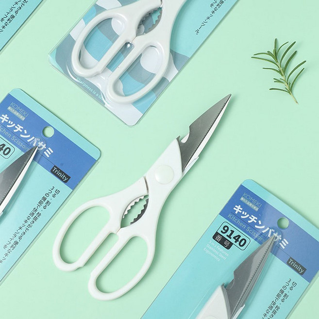 宣妮家居 日本KM 9140 廚房剪刀, 1個, 白色
