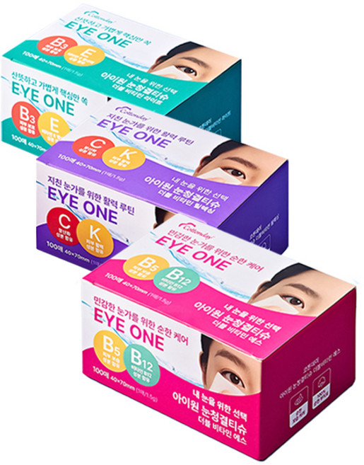 코튼데이 아이원 눈 청결티슈 더블비타민 3종세트 (릴렉싱+에스+라이트), 1세트, 300매입