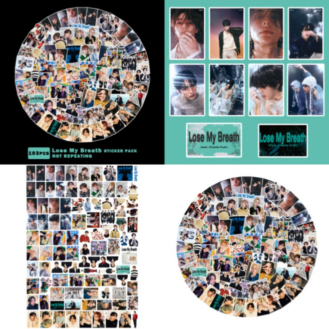 스트레이키즈 도무송 포카 스티커 100장 세트 외 10종 모음, 08.LOSE BREATH 스티커(103장)