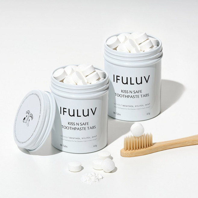 이퓨럽 [2pack] NO자일리톨 멘톨 민트 키스앤세이프 순한 고체치약 90정+90정(유통기한 2026-06-17), 63g