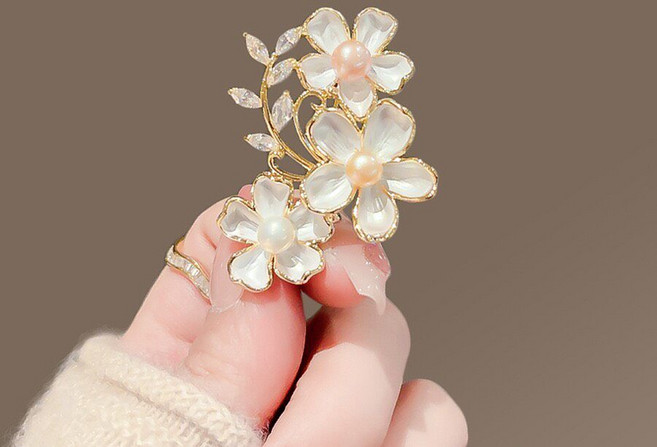 花朵珍珠胸針 女款胸花飾品