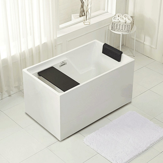 프리미엄 이동식욕조 사각 아크릴 욕조 프리스탠딩 반신욕, 1개, 사각 아크릴 욕조 화이트