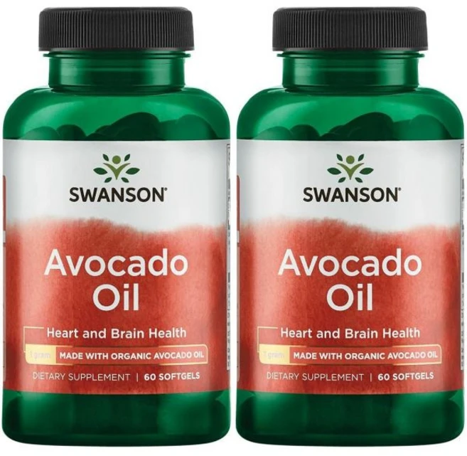오일 아보카도 엑스트라버진 스완슨 지방산이 가득 오일로 만든 (소프트젤 60개 각 1g) (2팩), 2, 60정 - 쿠팡