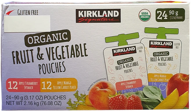 커클랜드 시그니춰 유기농 후룻 베지 파우치 90g x 24개입, 1개, 24개 - 쿠팡