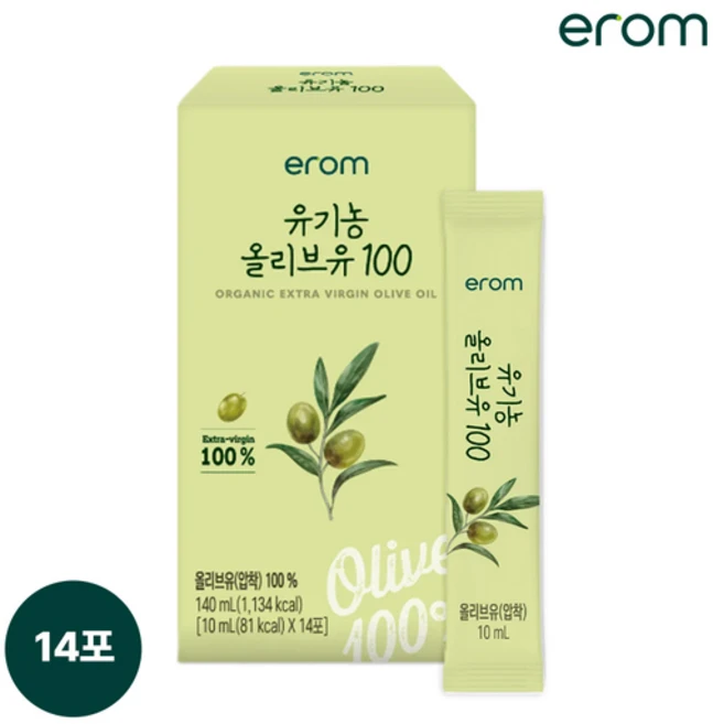 이롬 유기농 올리브유 100 14포, 1개, 140ml - 쿠팡