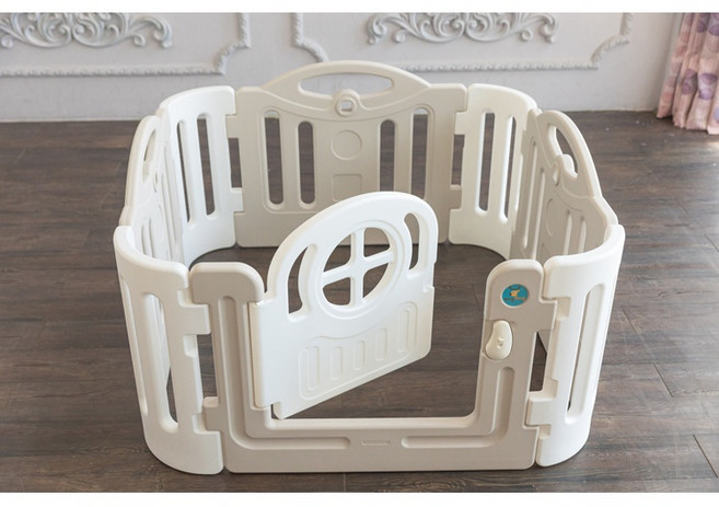 Mang Mang 小鹿蔓蔓 兒童遊戲圍欄 加倍防護版, 1個, 秘密基地(圍欄8片)