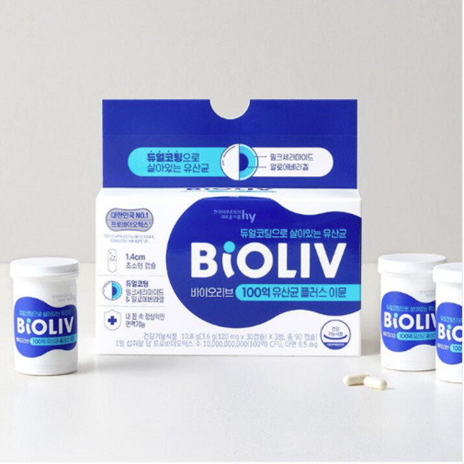 HY 한국야쿠르트 바이오리브 100억 유산균 플러스 이뮨(3개월분), 3개