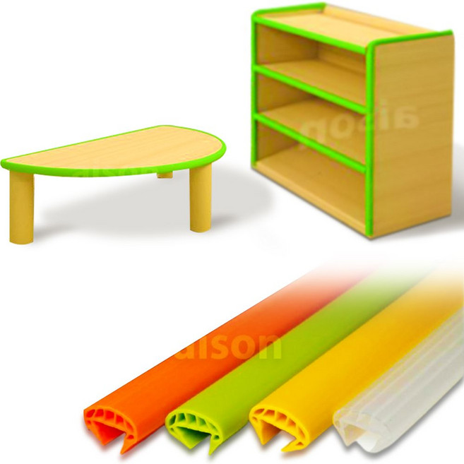 라운드 모서리 반원 보호대 아기모서리보호대 아이방 어린이집 유치원 책상 가구 교구, 밤색