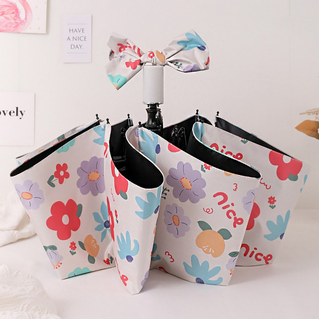 플라워패턴 3단 자동우산 110cm