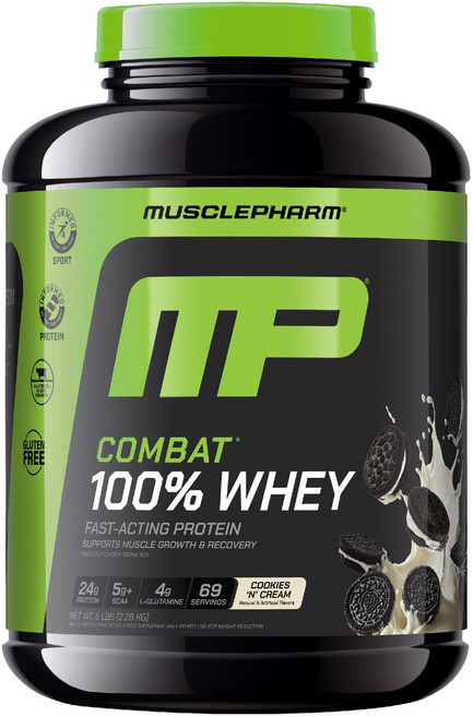 머슬팜 컴뱃 울트라 웨이 프로틴 파우더 드링크 믹스 단백질 보충제 쿠키앤크림, 2.24kg, 1개