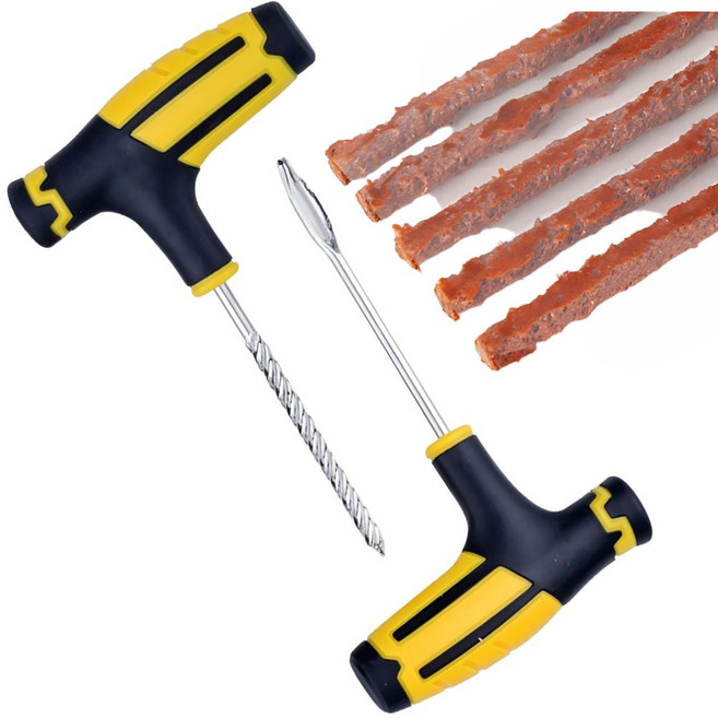 블루빈 타이어 지렁이씰 펑크 빵구 수리 키트, 블랙+옐로우, 1개