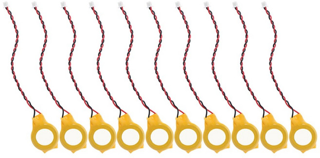 10개 세트 CR2032 2032 배터리 와이어 2 핀-노트북 메인보드 BIOS CMOS 분해 230MAH