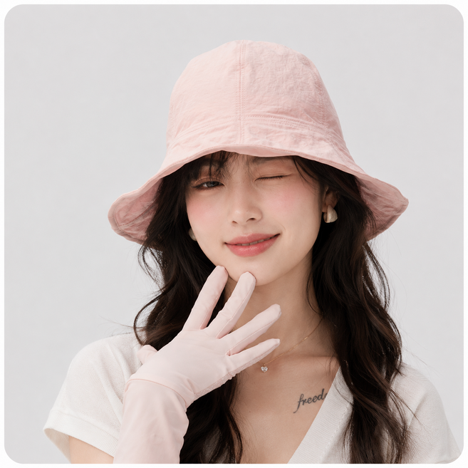 브리제인 여성용 여름 필수 접이식 쿨링 버킷햇