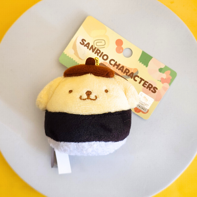 BSC 산리오 초밥 인형 키링 가꾸 백구 키홀더 가방고리 자동차키링 미니가방키링, 1개, D. 폼폼푸린 초밥 키링, 5cm