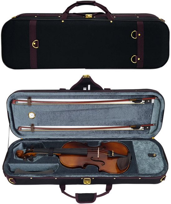 고급 사각 바이올린 케이스 습도계 포함, 1/4, 1개