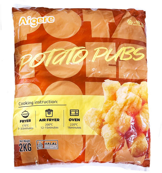 Aigere 테이터펍스 맛감자 감자튀김 2kg, 본상품, 1개