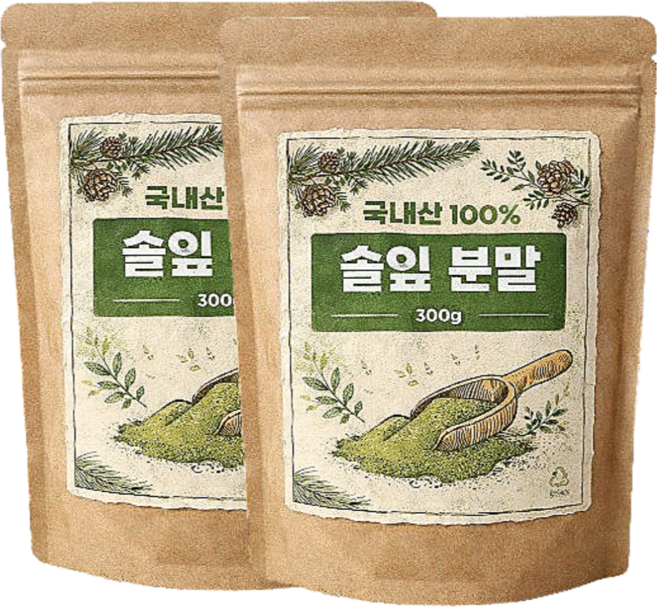 국산 솔잎가루100% 솔잎 분말 국내산 무첨가, 6개, 300g