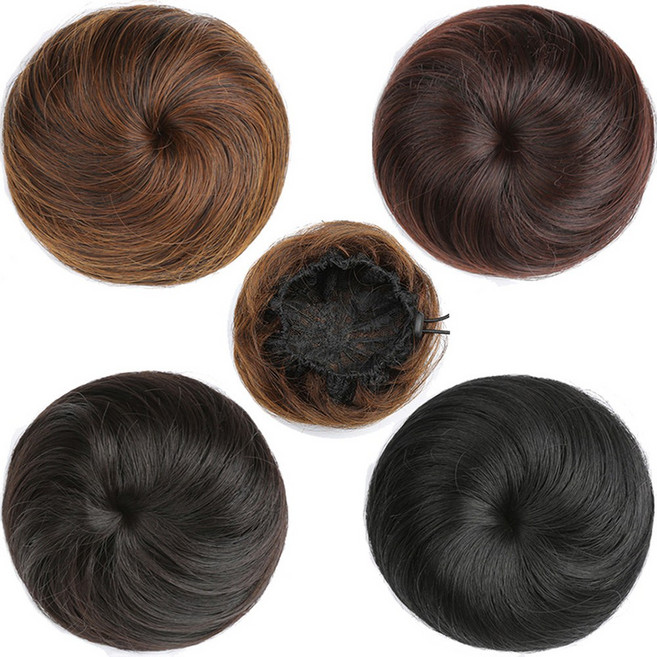 이디타 똥머리 가발 당고머리 만두머리 올림머리 승무원 한복 가채, 똥머리_내추럴 브라운, 1개