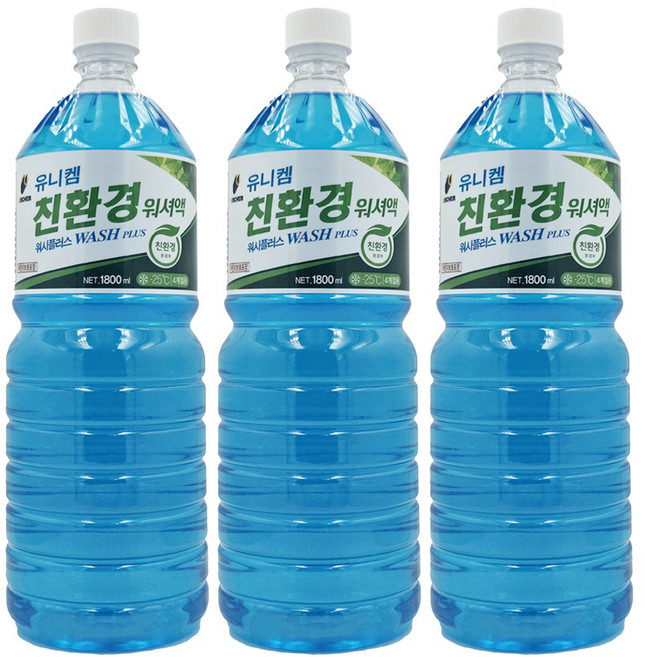유니캠 친환경 워셔액 워시플러스, 3개, 1.8L