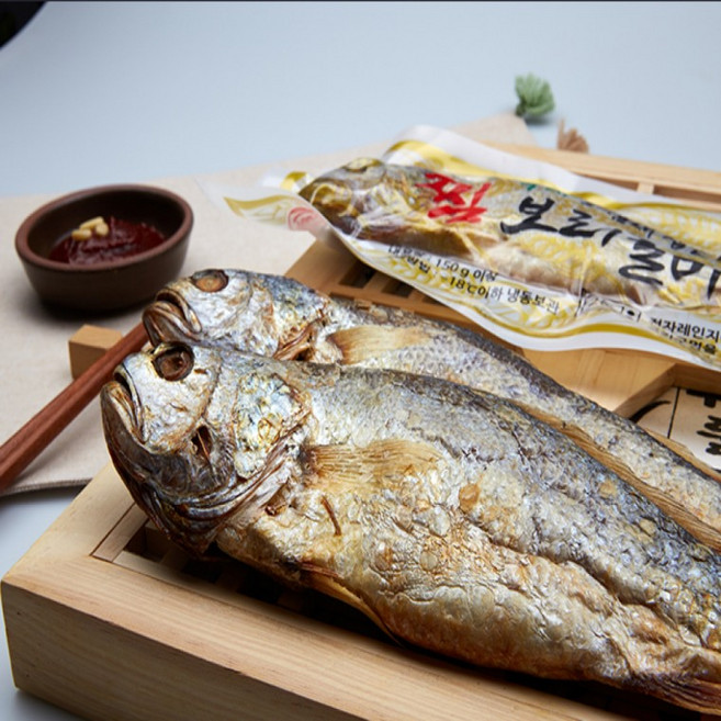녹차로 냄새잡은 영광 찐보리굴비 가정용 중(29cm내외) 5마리 세트 법성포 부세 보리굴비 ggu+74613jh, 1개, 상세페이지 참조
