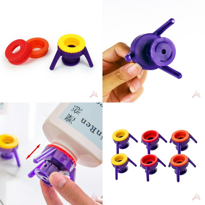 거꾸로 세워지는 샴푸용기 펌프캡 6개입 플라스틱 화장품 용기 재활용 병마개