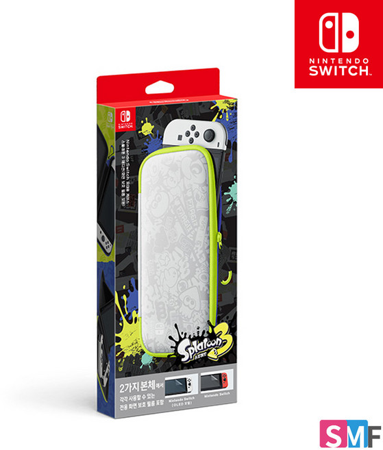 [온라인 공식판매처 에스엠퓨처스]닌텐도 스위치 OLED 휴대용케이스 스플래툰3 에디션(보호필름 포함) 오늘출발, 1개