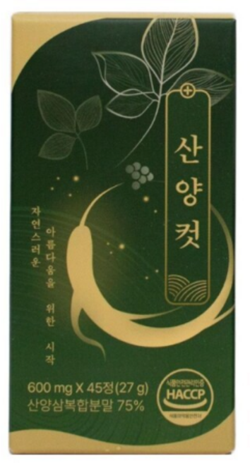 산양컷 산양삼 인삼 추출물 백년초 인동덩굴 추출분말 기력 회복 600mg x 45정, 1개