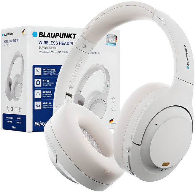 블라우풍트 ANC 노이즈캔슬링 HIFI 블루투스 6.0 헤드셋, 아이보리, BLP-BH251IVOB