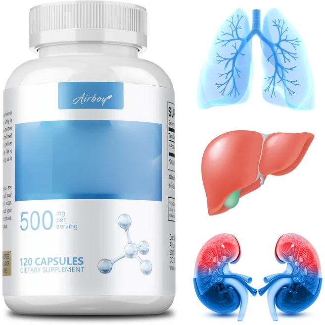 항산화 특성을 지닌 고도로 정제된 보충제 500mg 간 건강 지원 호흡 기능 개선 면역력 강화 체내 독소 제거 비건 캡슐 첨가물 없음, 3개, 120정 - 쿠팡