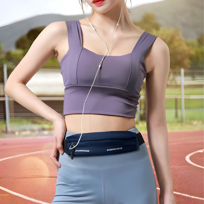 버라인 런닝 핸드폰 허리밴드 힙색 운동 러닝 벨트, Free, 네이비, 1개