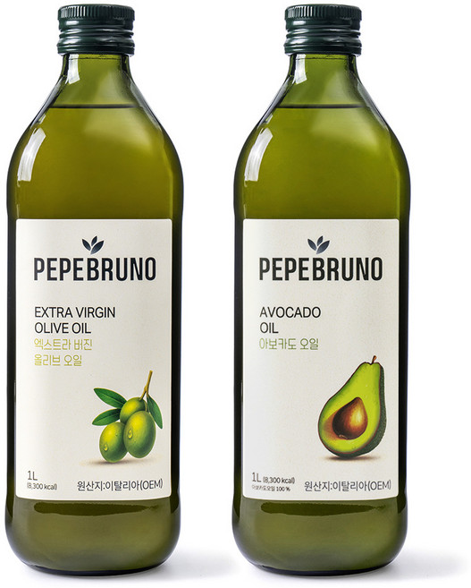 페페브루노 엑스트라버진 올리브 오일 1L x1병 아보카도 오일 1L x1병 세트, 1세트
