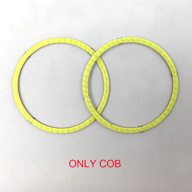 작업등 충전식 LED 화물차 캠핑 랜턴 원형 COB 자동차 장식 DRL 조명용 엔젤 아이 직경 70mm 90mm 120mm 2 개, 12.COB ONLY  9V - 80mm  2pcs -