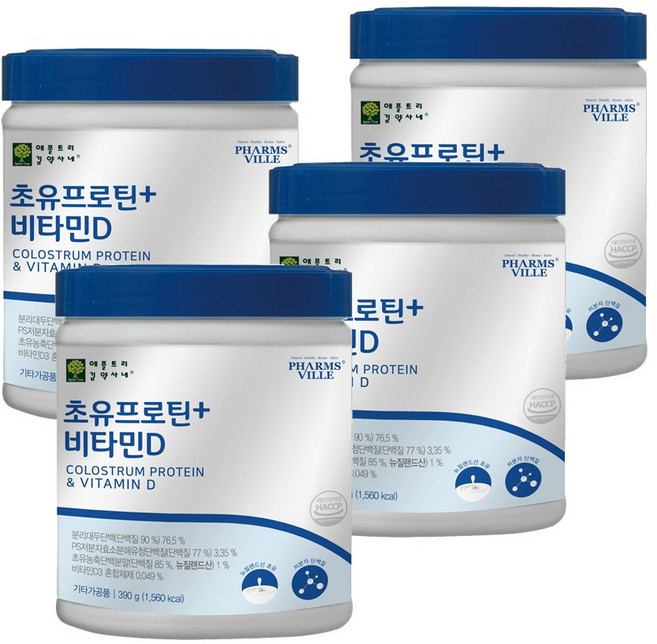 저분자 유청단백 가수분해물 초유 근력 단백질 쉐이크 세이크 보충제 간식 아침 식사대용 분말 가루 전용스푼 증정, 4개