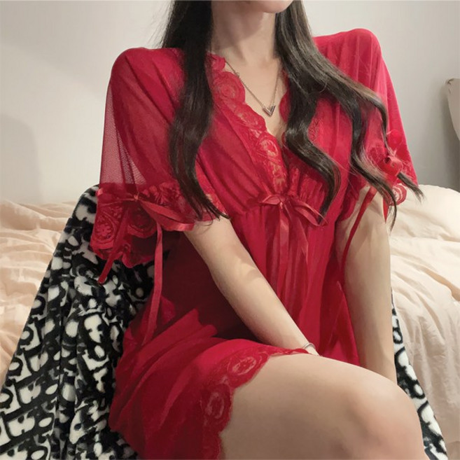 레드글램 컴포트 여성 원피스 슬립 잠옷 란제리 홈웨어