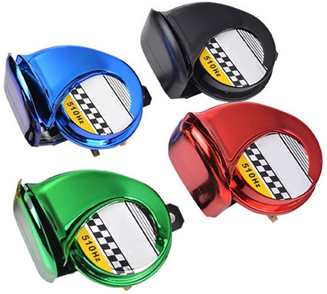 데일리쇼핑 오토바이 자동차 12v 130db 전자혼 크락션 경적 에어혼 전기혼 트럭 혼튜닝, 그린, 1개