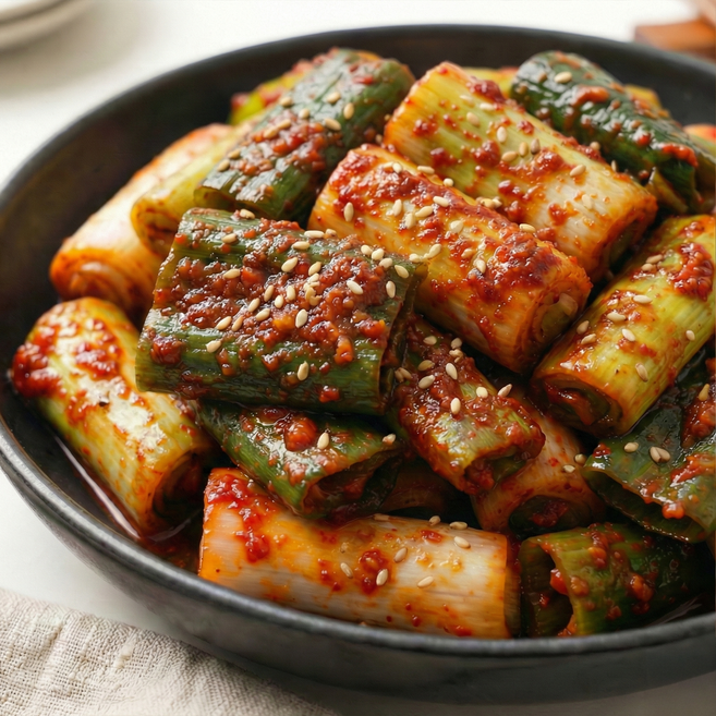 또밥찬 아삭하고 맛있는 전라도식 진짜 대파김치 1kg 고깃집 곱창 저염, 1개