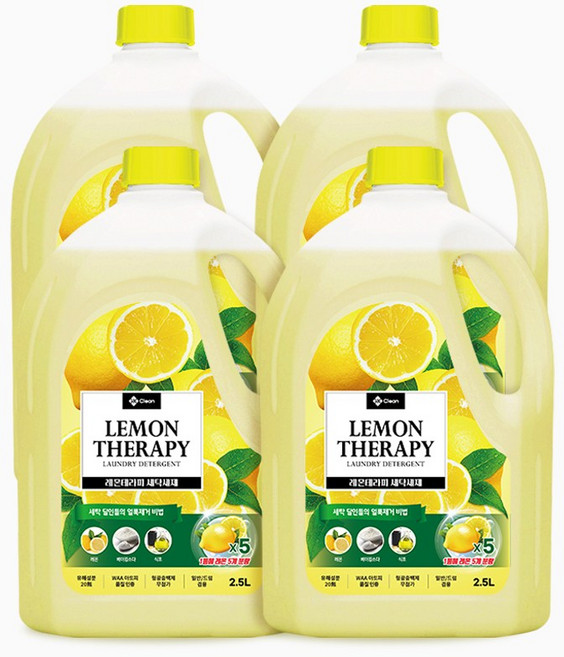 지오클린 레몬테라피 액체세제, 2.5L, 4개